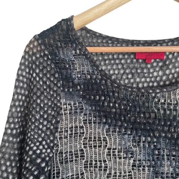 Lior Paris Women Top M Muted Tones Asymmetrical Netted Layer Whimsigoth Grunge - Picture 6 of 13